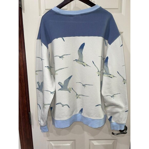 Taylor Swift 1989 Taylors Version XL Sweatshirt Blue & White Seagull Print Crewn - Picture 7 of 7
